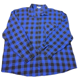 Cromoncent Shirt winter flannel Mens 3XL lumberjack shirt, Blue Black Plaid - Picture 1 of 21