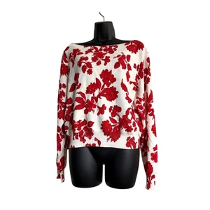 Suéter para mujer Ann Taylor tropical cuello cortado cereza brillante talla L - Imagen 1 de 8