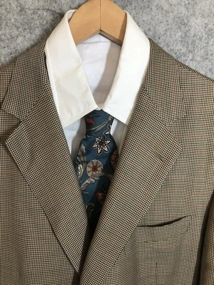 Blazer Ermenegildo Zegna 48R EE. UU. Marrón Pata de Gallo Lana Abrigo Deportivo Carrera Informal Foto 1 de 4