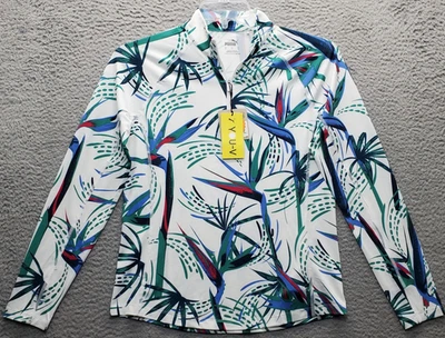 Camisa PUMA Ropa Activa Mujer S Estampado Multi Hojas Golf UPF 50+ Manga Larga 1/4 Cremallera Foto 1 de 4