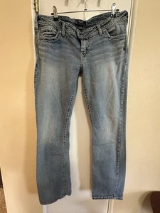 Silver Jeans Womens Size 34x33 Blue Denim Tuesday Low Baby Boot Light Wash - Picture 1 of 6