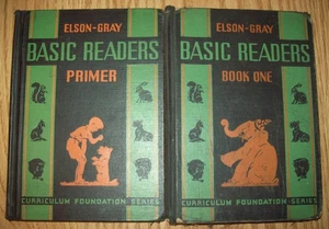 2 Vintage BASIC READERS Textbooks schoolbook elementary children: Primer & Book1 - Picture 1 of 6