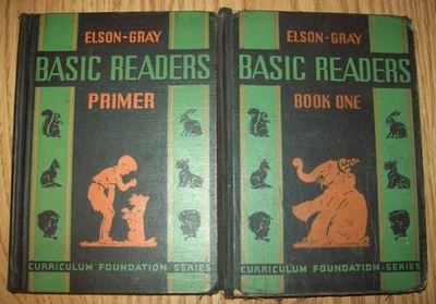 2 Vintage BASIC READERS Textbooks schoolbook elementary children: Primer & Book1 - Image 1 of 4