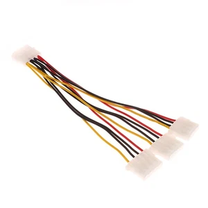 IDE Power Cables 4 Pin Molex Male To 3 Port Molex Female Power Supply Splitter - Afbeelding 1 van 14