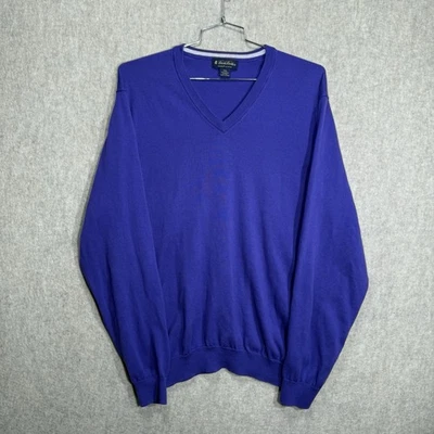 Brooks Brothers 346 100% Supima Cotton Men's Purple Pullover Sweater Size XXL - Image 1 of 4