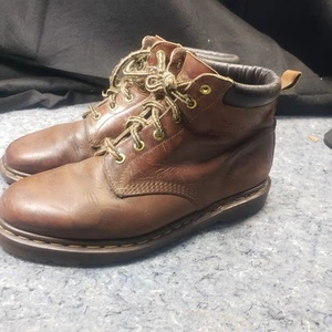 Vintage Dr Martens 939 Boots 6 Eye Brown Leather Size 10 UK Made In England - Picture 1 of 15