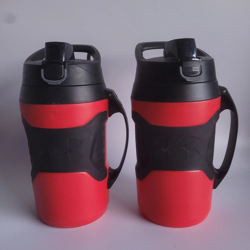 Under Armour 64oz Playmaker Jug Insulated Water Bottle w/ Handle Red Lot Of 2 - Image 1 of 4