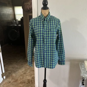 American Eagle Outfitters kariertes Hemd mit Knopfleiste Herren Medium M grün blau - Bild 1 von 6