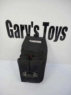 Husky Tool Belt Pouch Five Pocket Heavy Duty  Black Utility Knife Holder - Image 1 of 4