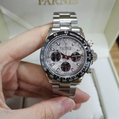 Parnis Men Chronograph Watch Sapphire Crystal Quartz Japan Movement Wristwatch - Image 1 of 4