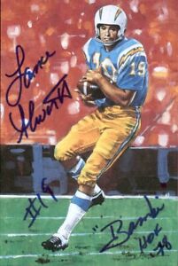 Lance Alworth San Diego Chargers HOF 1978 Autographed Signed Goal Line Art Card