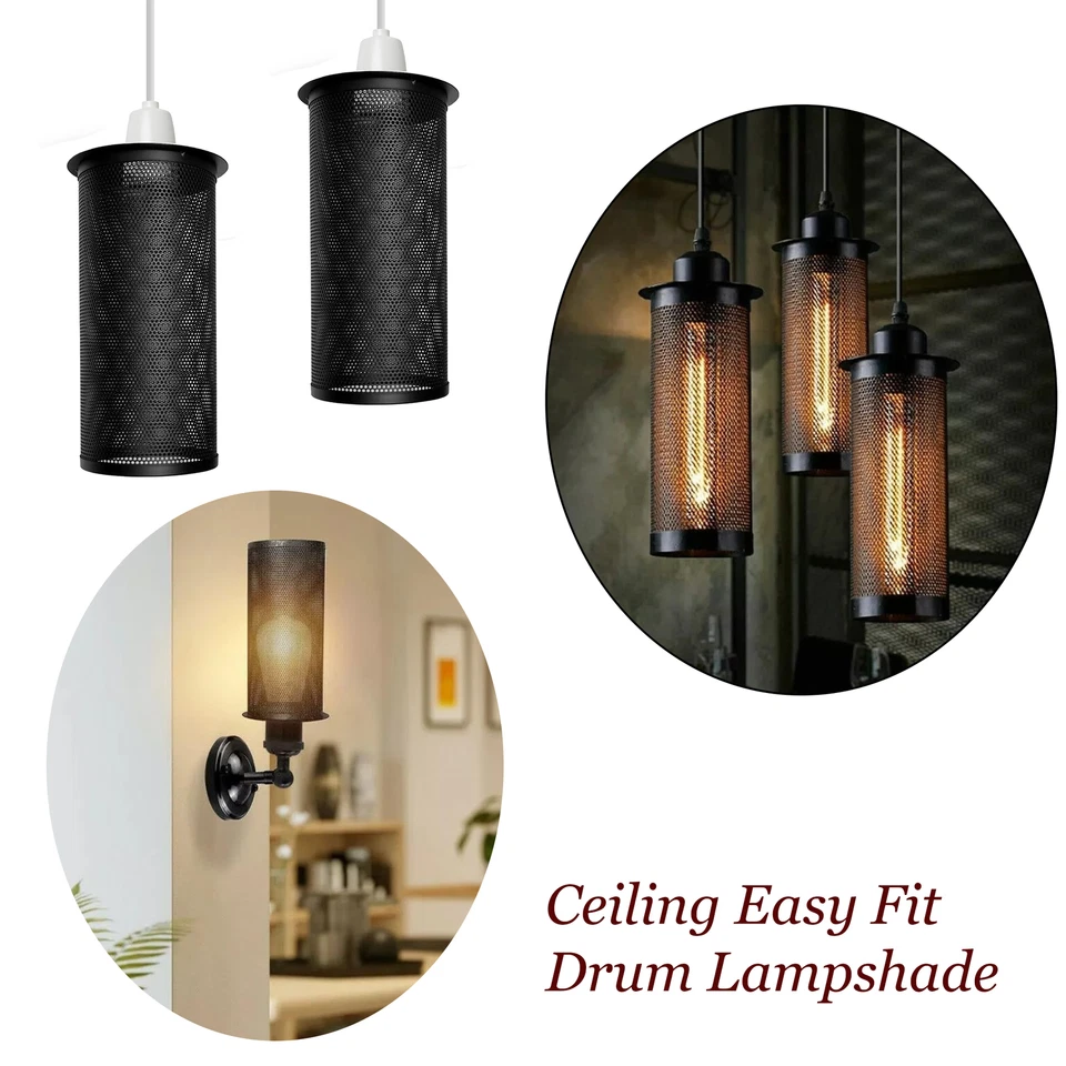 Lámpara de techo de fácil ajuste colgante de jaula de metal vintage. Foto 1 de 4