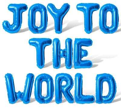 Banner globo con letras JOY TO THE WORLD - HÁGALO USTED MISMO decoraciones de fiesta de Navidad Foto 1 de 4
