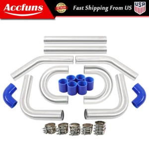 UNIVERSAL TURBO BOOST INTERCOOLER PIPING PIPE KIT 2.5" INCH 64mm ALUMINUM 8PCS - Picture 1 of 13