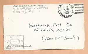 CORREO MILITAR DE LA SEGUNDA GUERRA MUNDIAL APO 776 1944 ITALIA CENSURADO - Imagen 1 de 1