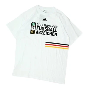 German Adidas Football Shirt | Fussball Abzeichen Mens White Sports Tshirt - Picture 1 of 4