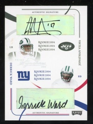 Jonathan Vilma Derrick Ward 2004 Playoff Auto Signatures Rookie Serial #d /199 - Image 1 of 2