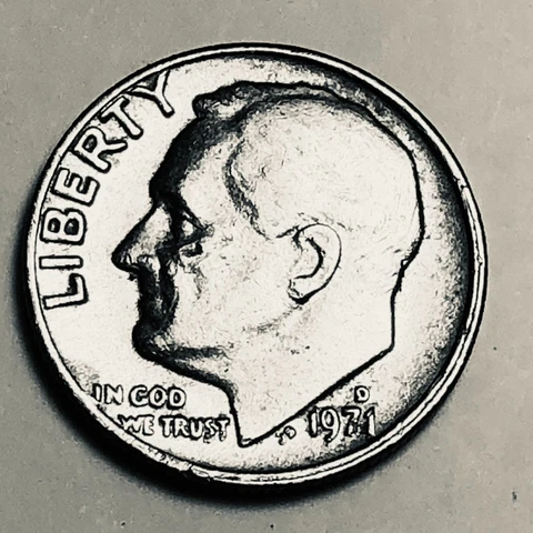 1971 D Roosevelt dime Cover