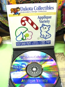 Dakota Collectibles, Applique Variety, 20 Embroidery Designs, On Sale! Cute! - Picture 1 of 7
