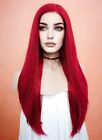Long Lace Front Red Wig Synthetic Red Full Wig For Women Party Daily Wear Wig Us