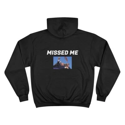 Sudadera con capucha negra para hombre Donald Trump "Missed me" TALLA MEDIANA, ¡lucha! Trump 2024 Maga Foto 1 de 3