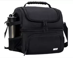 MIER Dual Compartment Lunch Bag – Insulated Leakproof Tote with Shoulder Strap - Picture 1 of 6