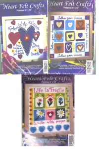 3-Heart Felt Crafts Design Works Crafts Kit Friendship/Follow Dream/Life Fragile - Picture 1 of 6