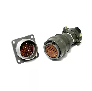 Luftfahrt Stecker 24-polig Panel Stecker + Buchse Set versilbert UdSSR NOS - Bild 1 von 3