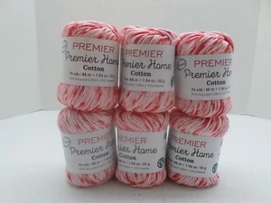 Premier Home Cotton Yarn Red Speckle Lot of 6 - Picture 1 of 1