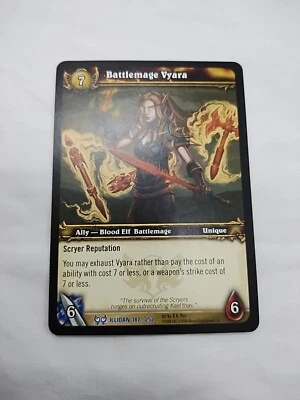 Battlemage Vyara The Hunt For Illidan Wow TCG Rare Card 187/252 - Image 1 of 4