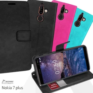 Wallet Flip Card Slot Stand Case Cover For Nokia 7 Plus - Picture 1 of 7