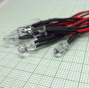 10 X Orange LED mit Kabel.(5-12V, clear, 5mm,fertig verkabelt) VERSAND FREI! E85 - Bild 1 von 6