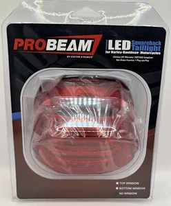 Custom Dynamics ProBeam Red Squareback Taillight W/O License Plate Light Harley - Picture 1 of 4