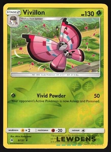 Vivillon - 8/131 - Holograma Inverso Raro - Luz Prohibida - Tarjeta Pokémon - Imagen 1 de 2