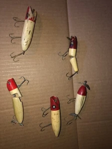 Vintage Wooden Lures Heddon More  Injured Minnow - Picture 1 of 12