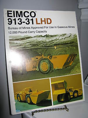 Eimco 913-31 Load-Haul-Dump Mining - Single Page Sales Ad Brochure - VG • 19.99$