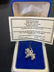 Vintage Disney 1995 Lady Sterling Silver Charm Limited Edition - Picture 1 of 2