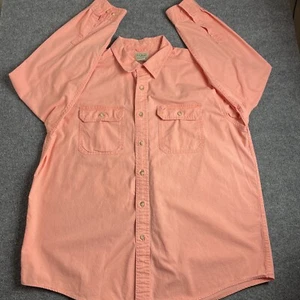 LL Bean Shirt XL Orange Sunwashed Canvas Traditional Fit Rugged Workwear Men's - Picture 1 of 6