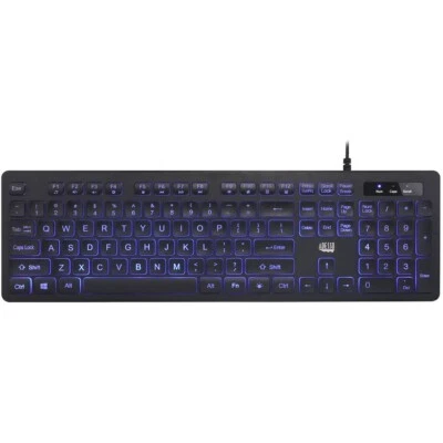 Adesso AKB-139EB Large Print Illuminated Desktop Keyboard - Cable - USB - Image 1 of 4