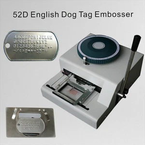 52D Manual Steel Dog Tag Embosser ID Card Military Embossing Stamping Machine - Picture 1 of 6
