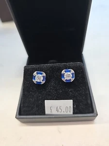 Silver Sapphire Earrings - Picture 1 of 1