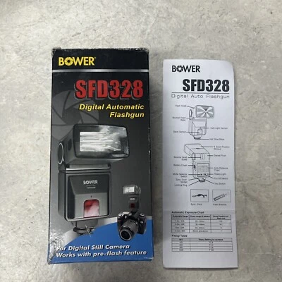 Bower SFD328 Shoe Mount Flash for  Digital Camera With Bracket And Sync Cord - Image 1 of 4