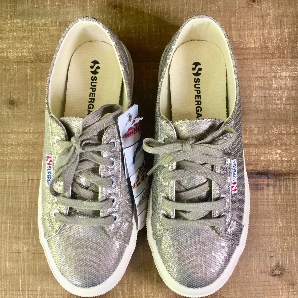 Superga Sneakers Metallic Sequin Gray 7.5 - Image 1 of 4