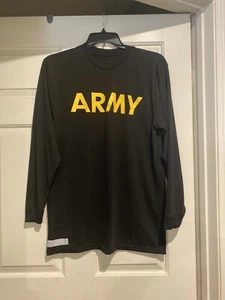 Army Long Sleeve T Shirt Men’s Medium Black B107 - Picture 1 of 4