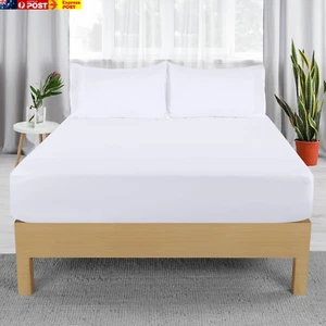 Queen Fitted Sheet with 2 Pillow Cases (50X75Cm) - Deep Pocket (35 Cm (White, Qu - Picture 1 of 5