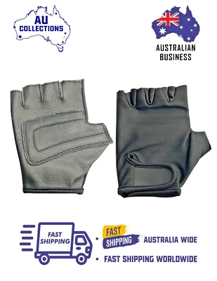 KIDS GLOVES / KIDS CYCLING GLOVES / PLAYING GLOVES / BLACK , COMFY LEATHER - Image 1 of 4