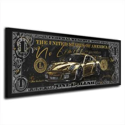 Porsche No Limits Geld Leinwandbild Wandbild Kunstdruck XXL Deko - Bild 1 von 4