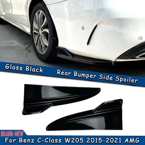 Rear Bumper Side Splitter Lip For Benz C-Class W205 15-21 C180 C200 C260 AMG - Picture 1 of 10