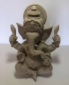 Hellbraune Ganesha indische Elefantengott Statue hinduistische Keramik 7,5 cm groß - Bild 1 von 10