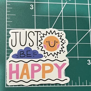 Just Happy  - Vinyl Decal Sticker Bomb Laptop Notebook Cool Rad Graffiti Skater - Picture 1 of 4